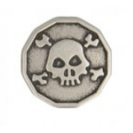 Knopf - Totenkopf silber 20mm