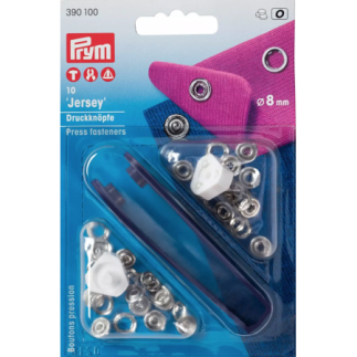 Prym snap fasteners Jersey rings 8mm, 10 pieces.