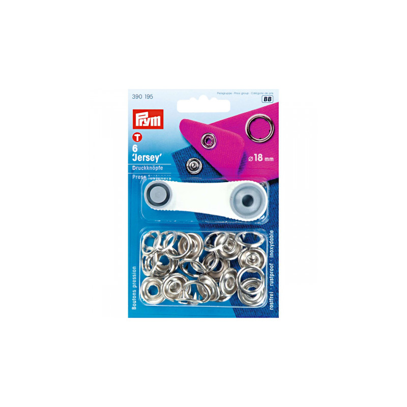 Boutons-pression Prym jersey 18 mm, 6 pièces