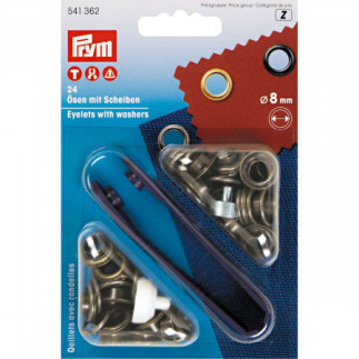 Prym eyelets and washers 8mm antique brass