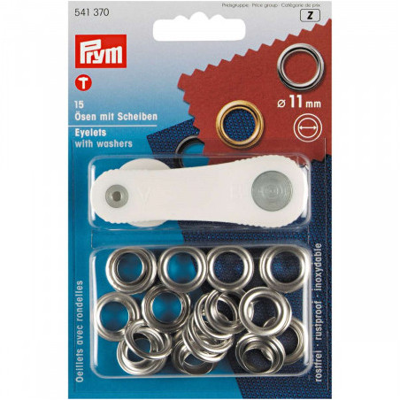 Prym Eyelets and discs 11mm silver