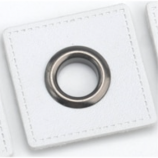 Patchs à œillets - blanc 8 mm bronze