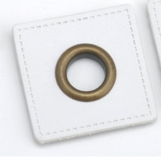 Patchs à œillets - blanc 8 mm bronze