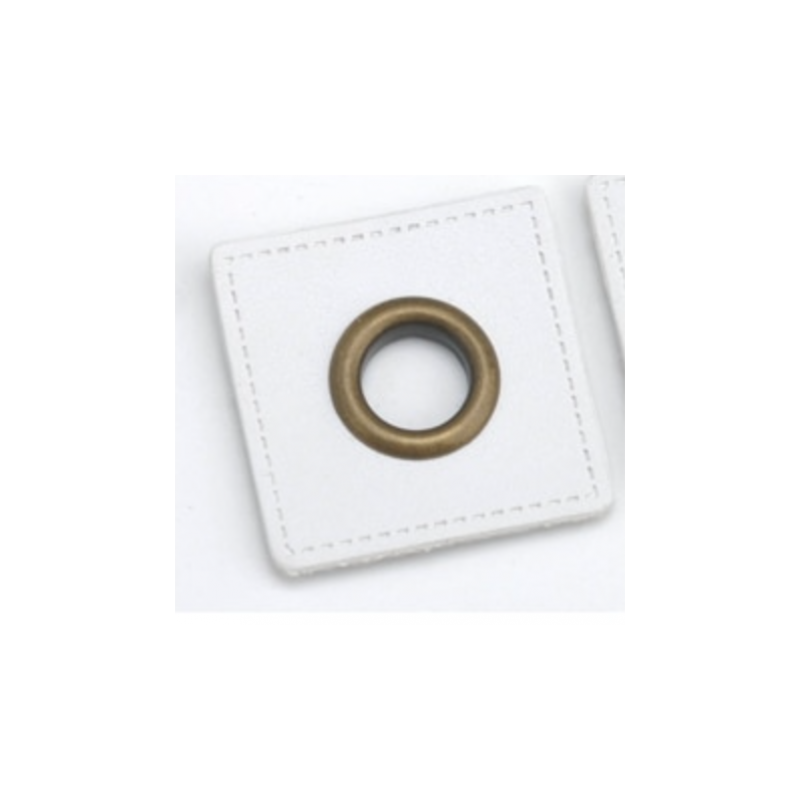 Eyelet patches white 8mm bronze