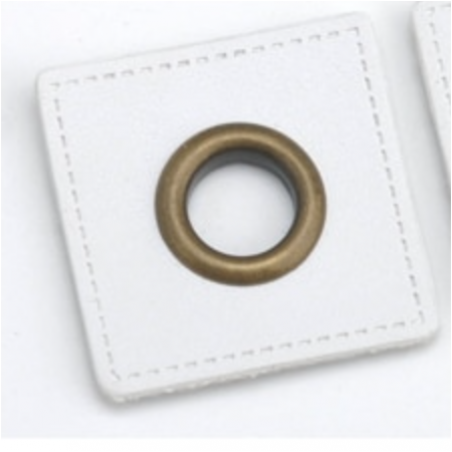 Patchs à œillets - blanc 8 mm bronze