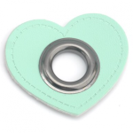 Ösen Patches - Herz mint 12mm gunmetall