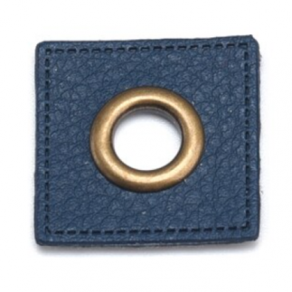 Eyelet patches dunkelblau 8mm bronze