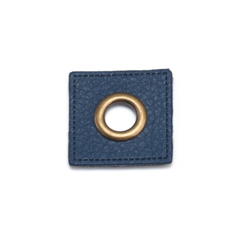 Eyelet patches dunkelblau 8mm bronze