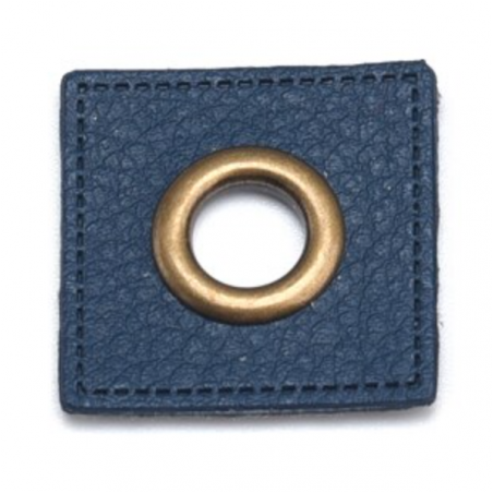 Eyelet patches dunkelblau 8mm bronze