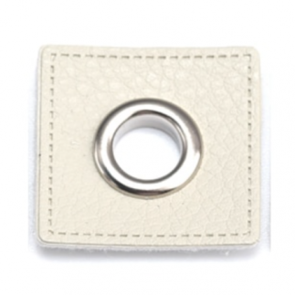 Patchs à œillets - sable 8 mm argent