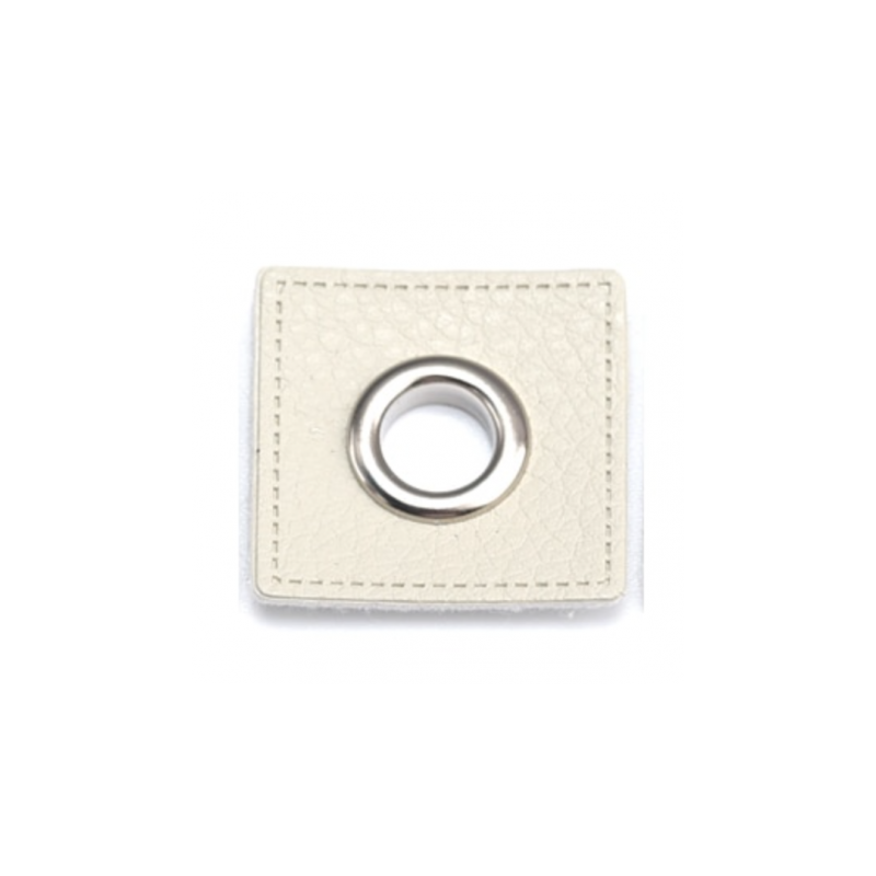Patchs à œillets - sable 8 mm argent