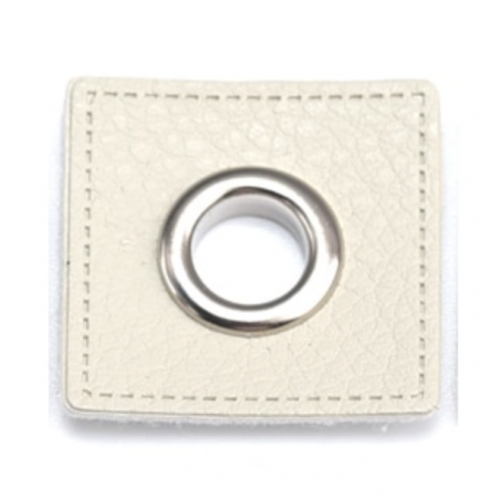 Patchs à œillets - sable 8 mm argent