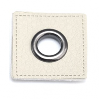 Ösen Patches - sand 8mm gunmetall