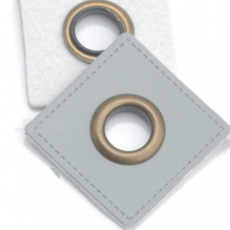 Patchs à œillets - gris bronze 8 mm