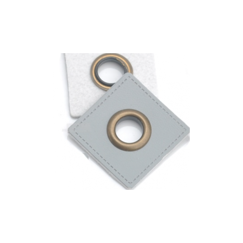 Ösen Patches - grau 8mm bronze