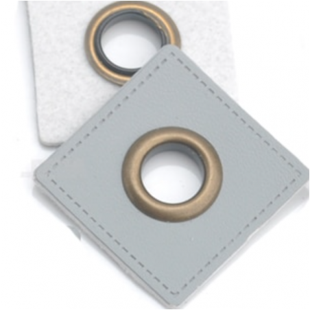 Ösen Patches - grau 8mm bronze