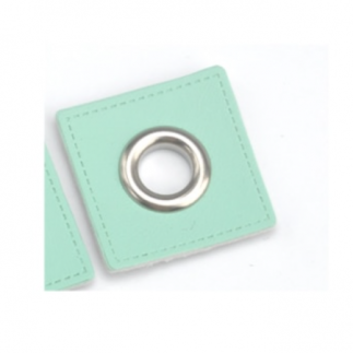 Patchs à œillets - menthe clair 8 mm argent