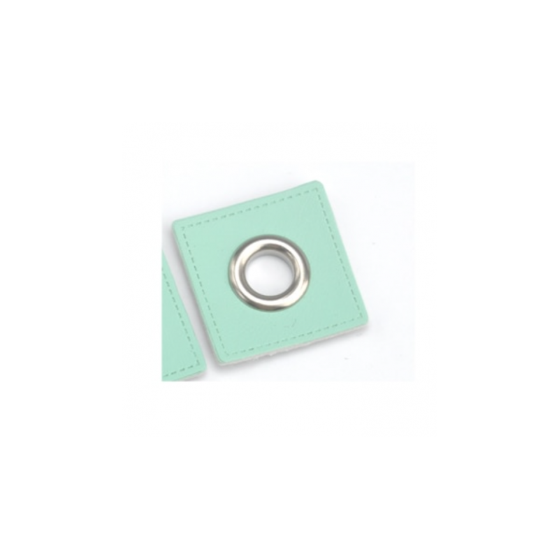 Ösen Patches - hellmint 8mm silber
