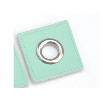 Ösen Patches - hellmint 8mm silber