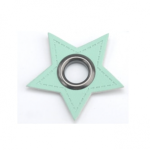 Œillet sur cuir artificiel étoile menthe 8 mm bronze Œillet sur cuir artificiel étoile menthe 8 mm bronze