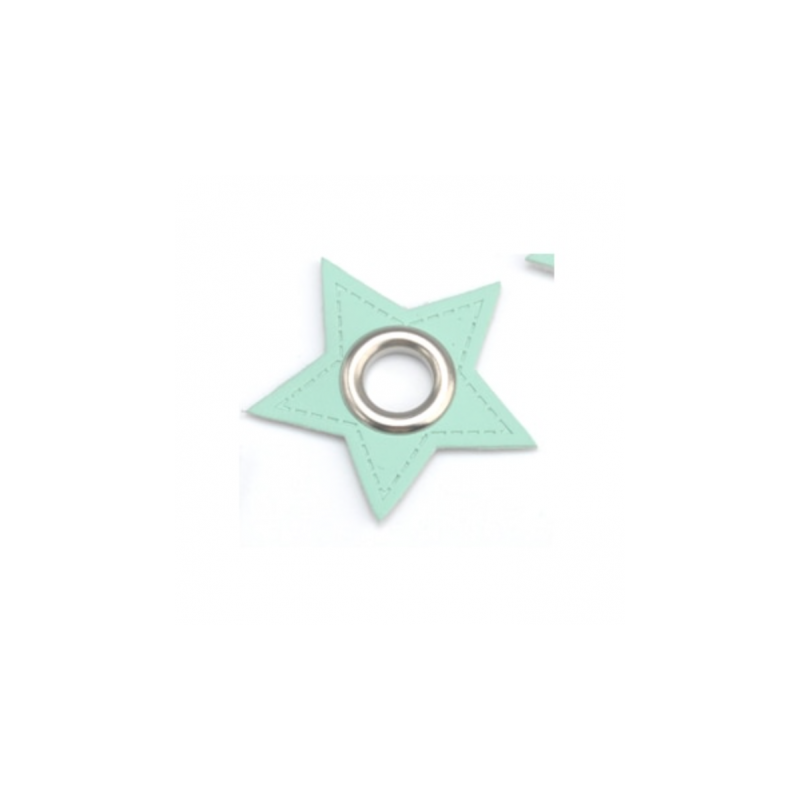 Ösen Patches - Stern mint 8mm silber Ösen Patches - Stern mint 8mm silber