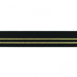 Elastic band - 30mm Lurex stripes black/gold