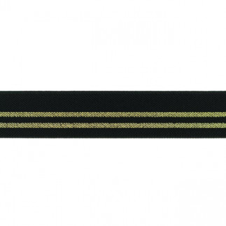 Elastic ribbon - 30mm lurex stripe black