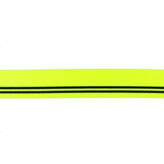 Élastique - 30mm Rayures jaune fluo