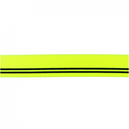 Elastic band - 30mm stripes neon yellow