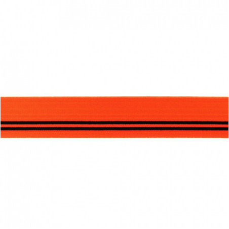 Élastique - 30mm Rayures orange fluo