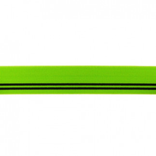 Élastique - 30mm Rayures vert citron