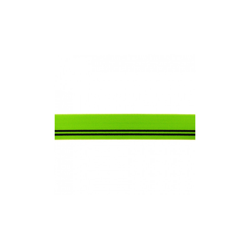 Elastic ribbon - 30mm stripe lime