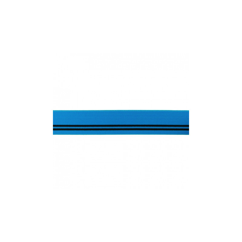 Elastic band - 30mm stripes turquoise