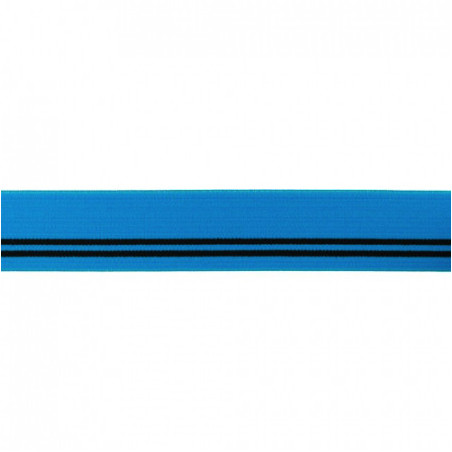 Elastic band - 30mm stripes turquoise
