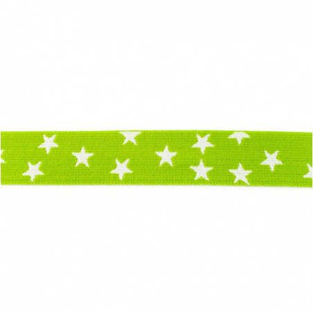 Elastic band - 25mm stars lime