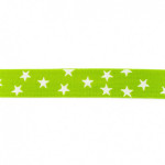 Elastic ribbon - 25mm stars lime