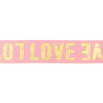 Élastique 40 mm Love rose / or