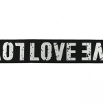 Elastic band 40mm Love black/silver
