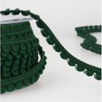 Galon à pompons - 6 mm vert bouteille (st67)