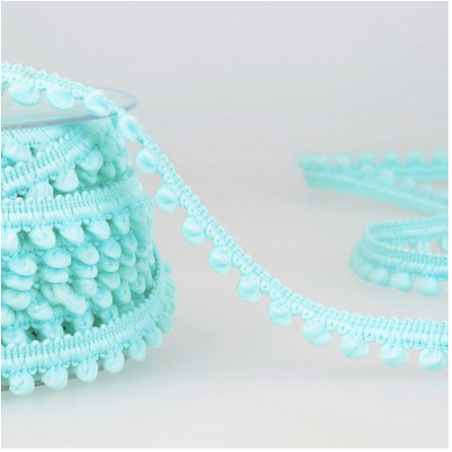 Galon à pompons - 6 mm bleu clair (st3)