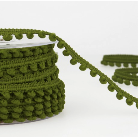 Pompom trim - 6mm khaki (st53)