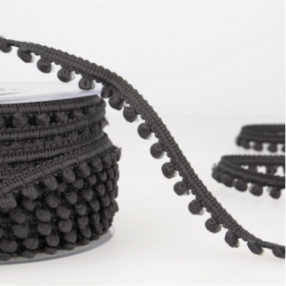 Pompom border - 6mm anthracite (st33)