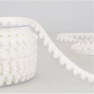 Pompomborte - 6 mm blanc (qt)