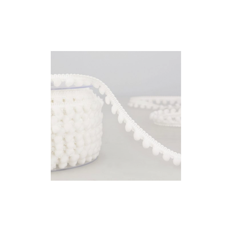 Pompomborte - 6 mm blanc (qt)