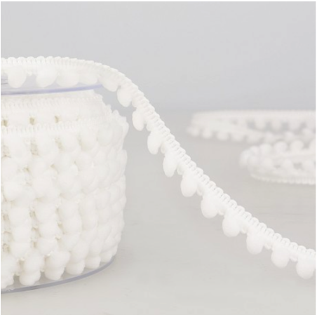 Pompomborte - 6 mm blanc (qt)