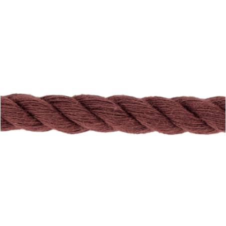 Cordon torsadé coton tissé 5 mm - bordeaux (930)