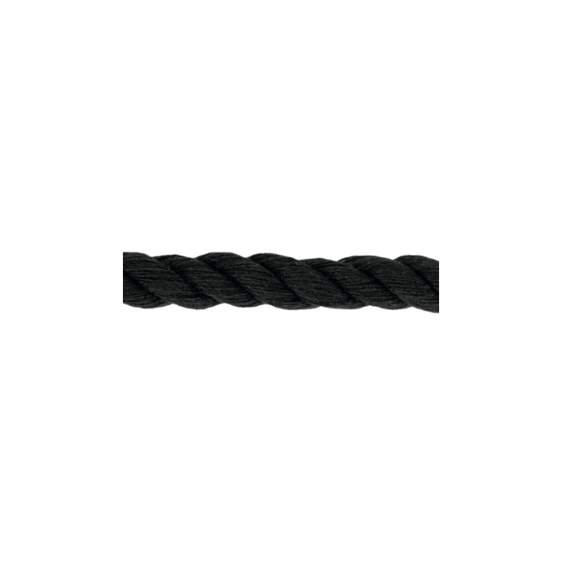 Corde en coton torsadée 5mm - noir