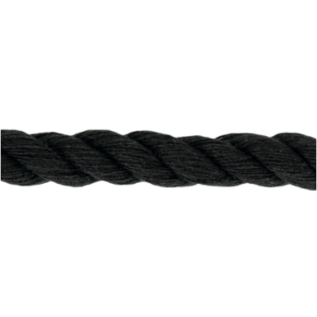 Twisted cotton cord 8mm - black