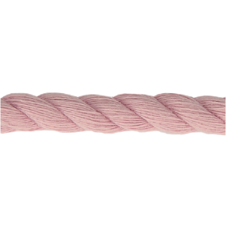 Cordon torsadé en coton tissé 8 mm - rose (905)