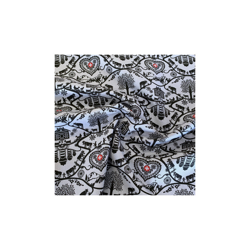 coton tissé - Papier découpé Gasser gris